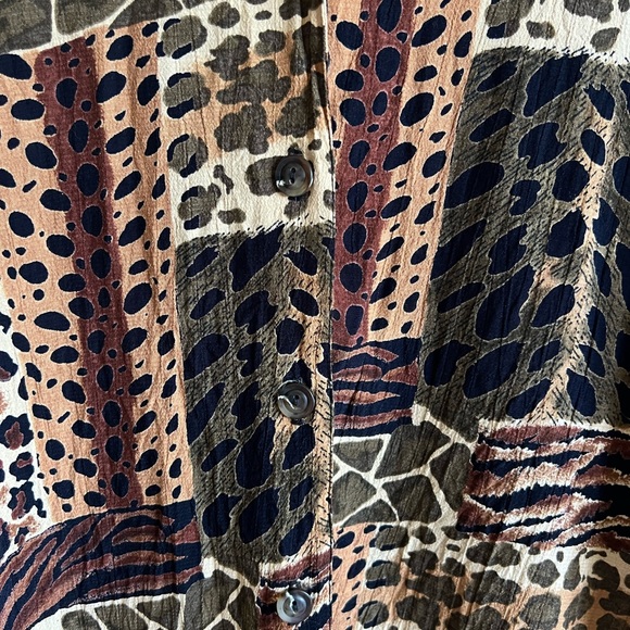 90s Vintage Animal Allover Print Top Size  Small - Picture 4 of 6